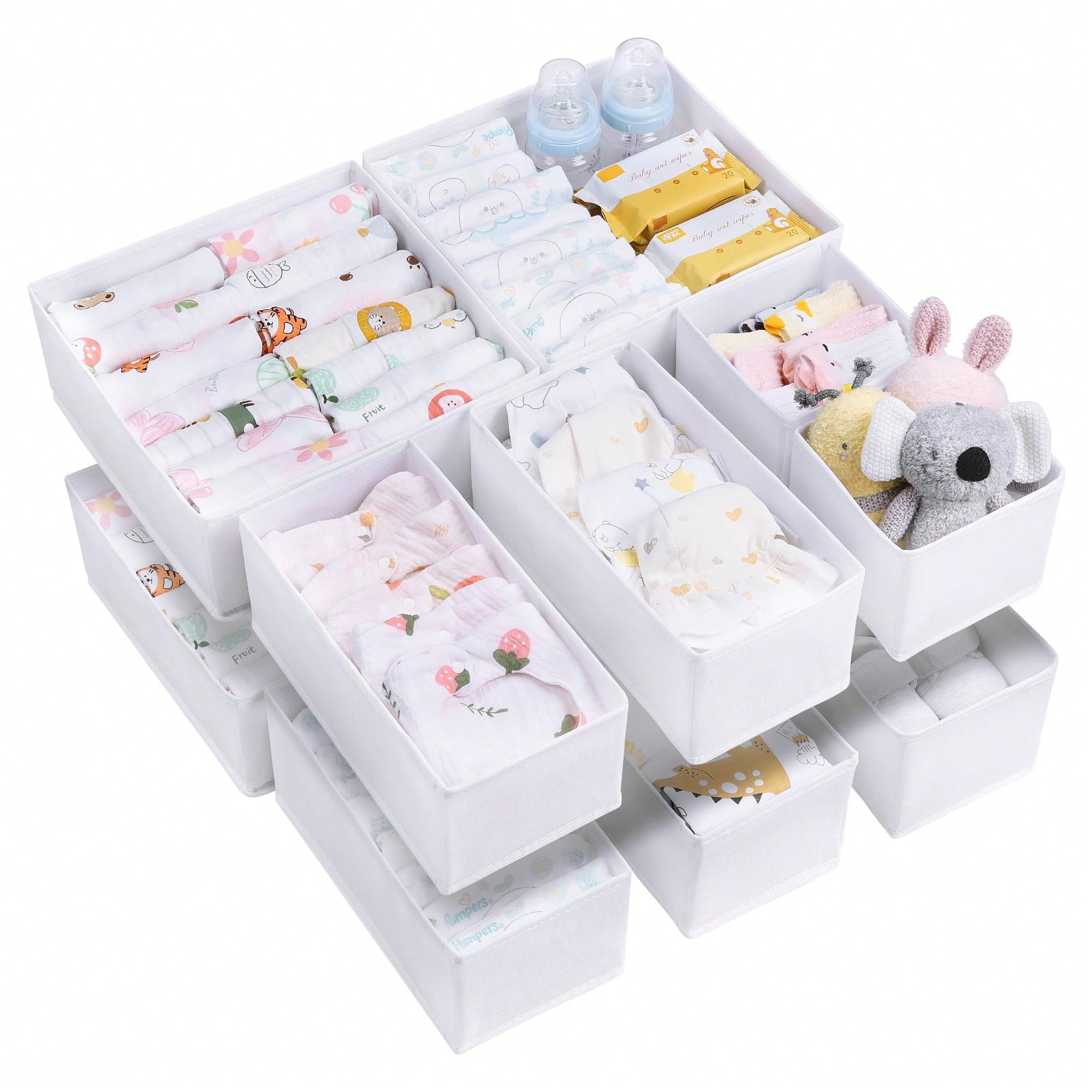 Baby Nursery Dresser Changing Table - 12개 세트 아기옷 정리함 서랍 정리함