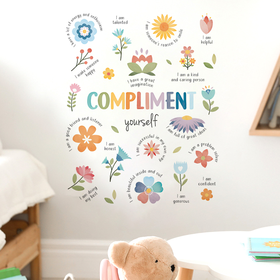 Baby Nursery Quotes - 영어 다채로운 영감 따옴표 수채화 벽