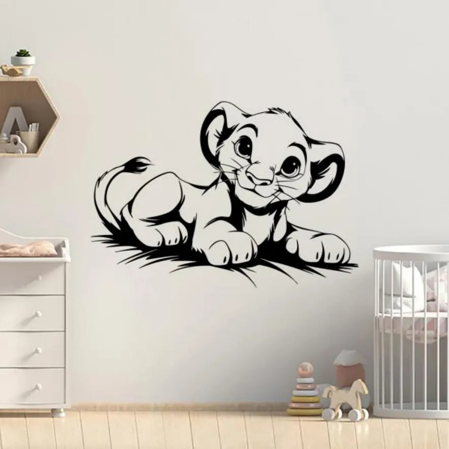 Baby Nursery Set Furniture - 만화 사자 벽 스티커 비닐 데칼