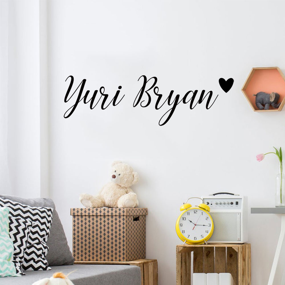 Baby Name Wall Art - 1개 크리에이티브 맞춤 이름 사랑 스타일