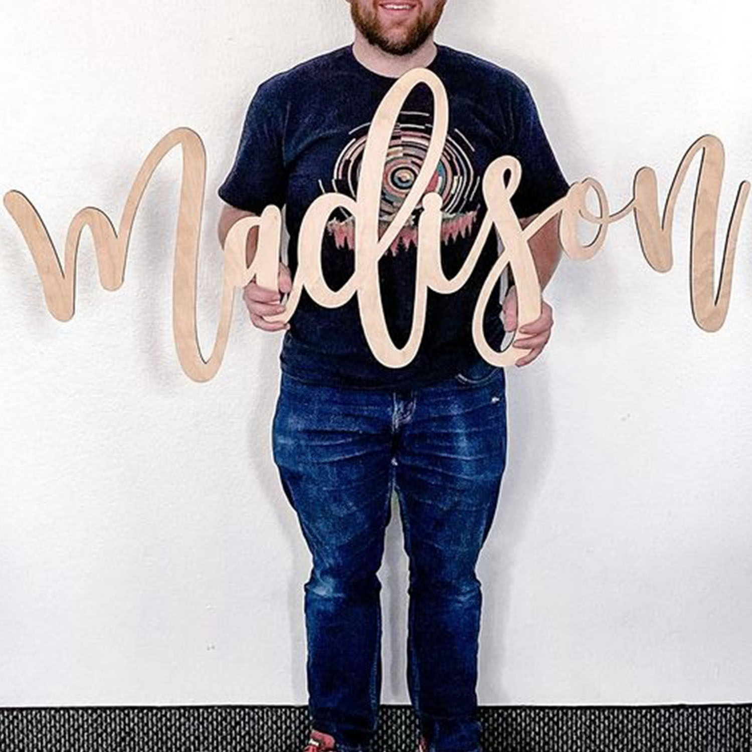 Baby Name Wall Art - 1개 맞춤형 나무 벽 장식, 이름,