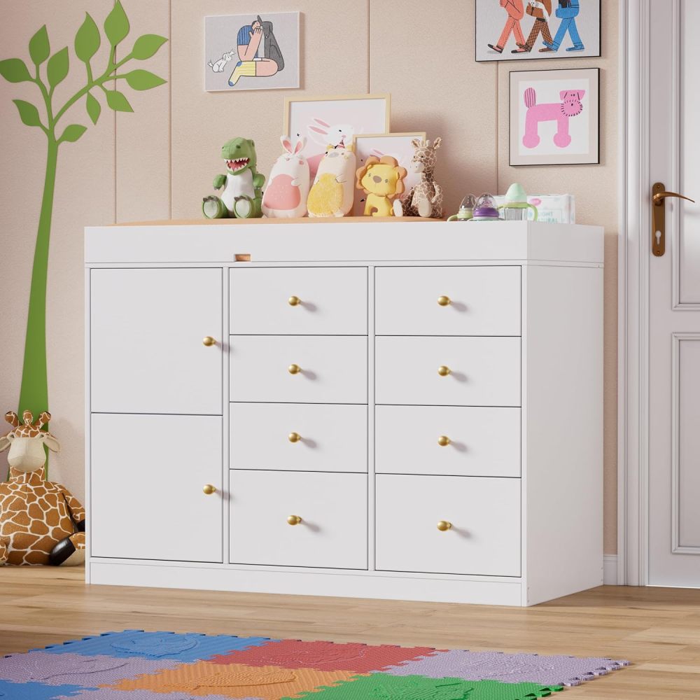 베이비 클래식 8단 서랍장과 2개의 캐비닛이 있는 유아 - Baby Nursery Dresser Changing Table 리뷰 및 가격