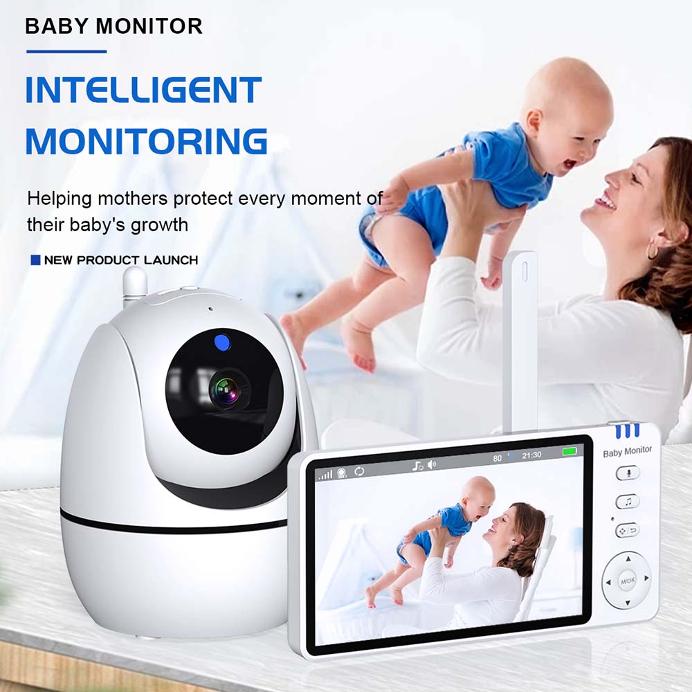 5 인치 비디오 베이비 모니터, 실내 무선 양방향 오디 - Baby Nursery Camera 리뷰 및 가격