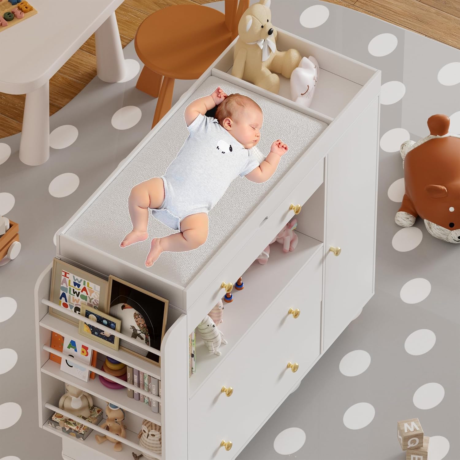 아기 기저귀 교환대가 있는 유아용 서랍장, 모던한 기저 - Baby Nursery Dresser Changing Table 리뷰 및 가격