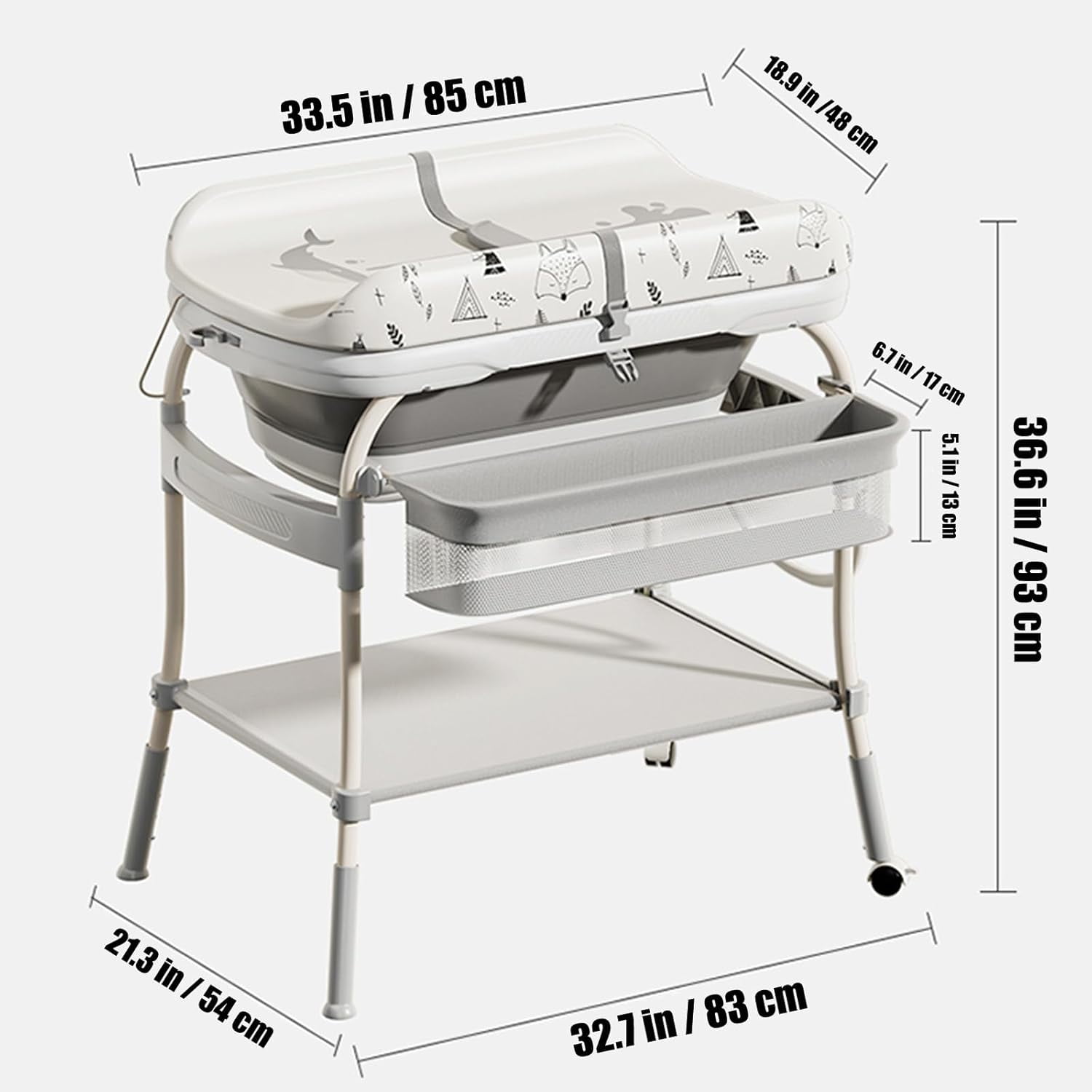 2 in 1 아기 기저귀 교환대 겸 욕조, 접이식 기저 - Baby Nursery Dresser Changing Table 리뷰 및 가격
