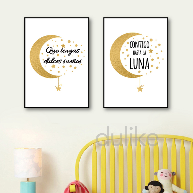 스페인어 어린이 침실 아트 장식 캔버스 그림, 꿈, 영 - Baby Nursery Quotes 리뷰 및 가격
