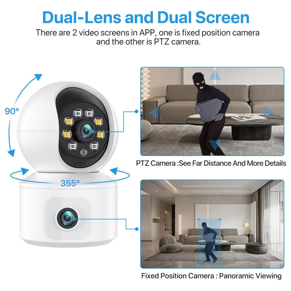 6MP ICSEE WiFi IP 카메라 듀얼 렌즈 듀얼 - Baby Nursery Camera 리뷰 및 가격