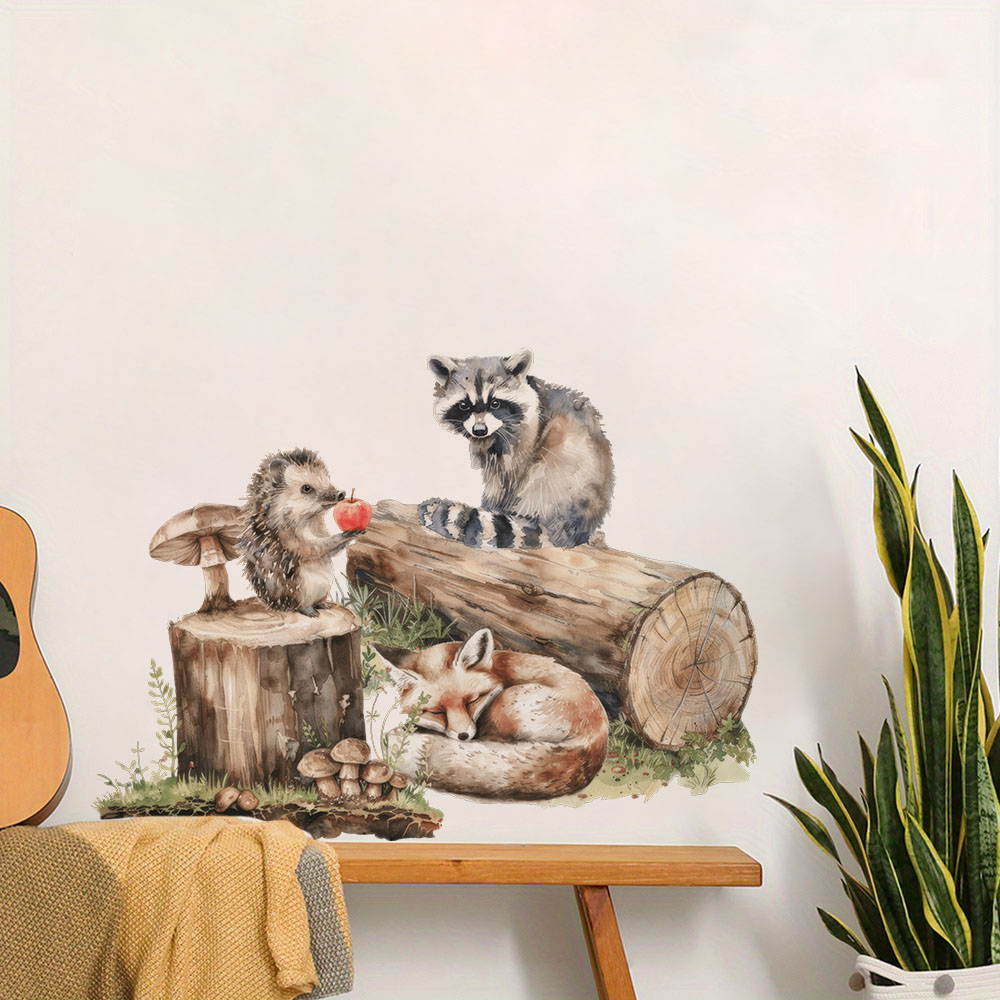 만화 너구리 고슴도치 여우 그루터기 벽 스티커 정글 숲 - Baby Nursery Set Furniture 리뷰 및 가격