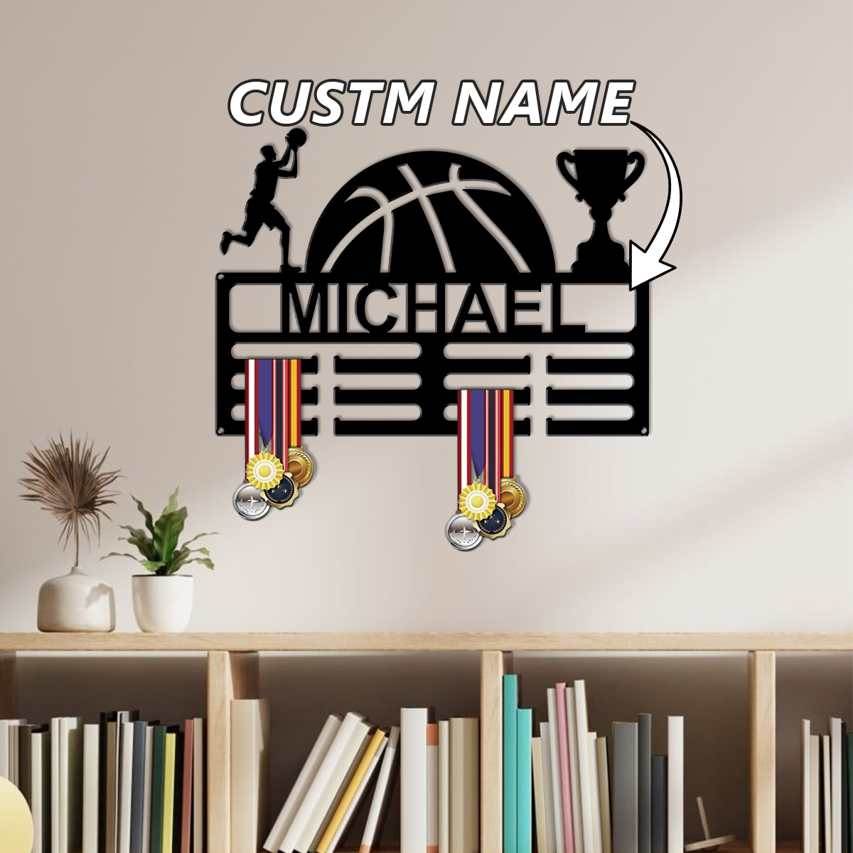 1개 맞춤형 이름 농구 메탈 메달 홀더, 스포츠 카니발 - Baby Name Wall Art 리뷰 및 가격