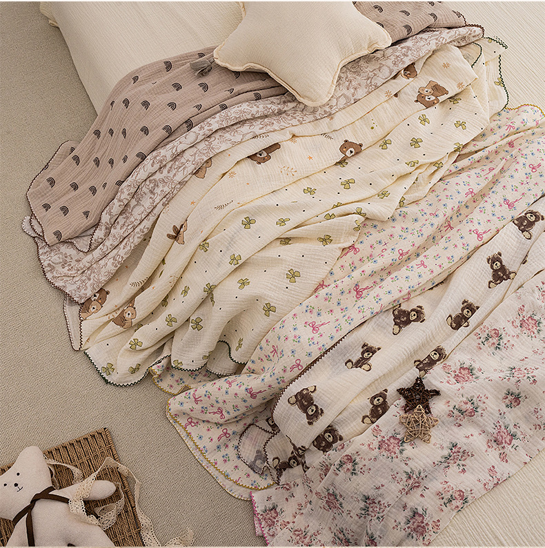 아기 여름 속싸개 신생아 꽃무늬 거즈 아기 담요 남아  - Baby Nursery Quilts 리뷰 및 가격