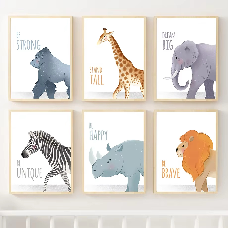 영감 따옴표 보육 벽 예술 벽화 코끼리 기린 사자 코뿔 - Baby Nursery Quotes 리뷰 및 가격