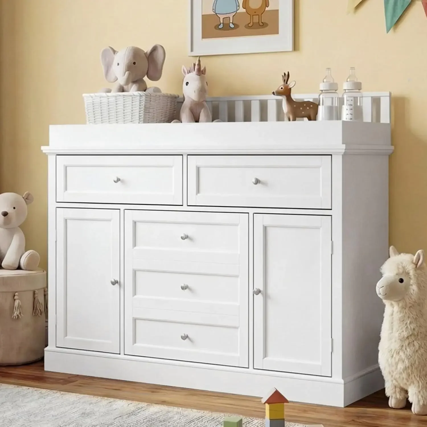 46개의 서랍과 문이 있는 아기용 화이트 드레서(기저귀 - Baby Nursery Dresser Changing Table 리뷰 및 가격